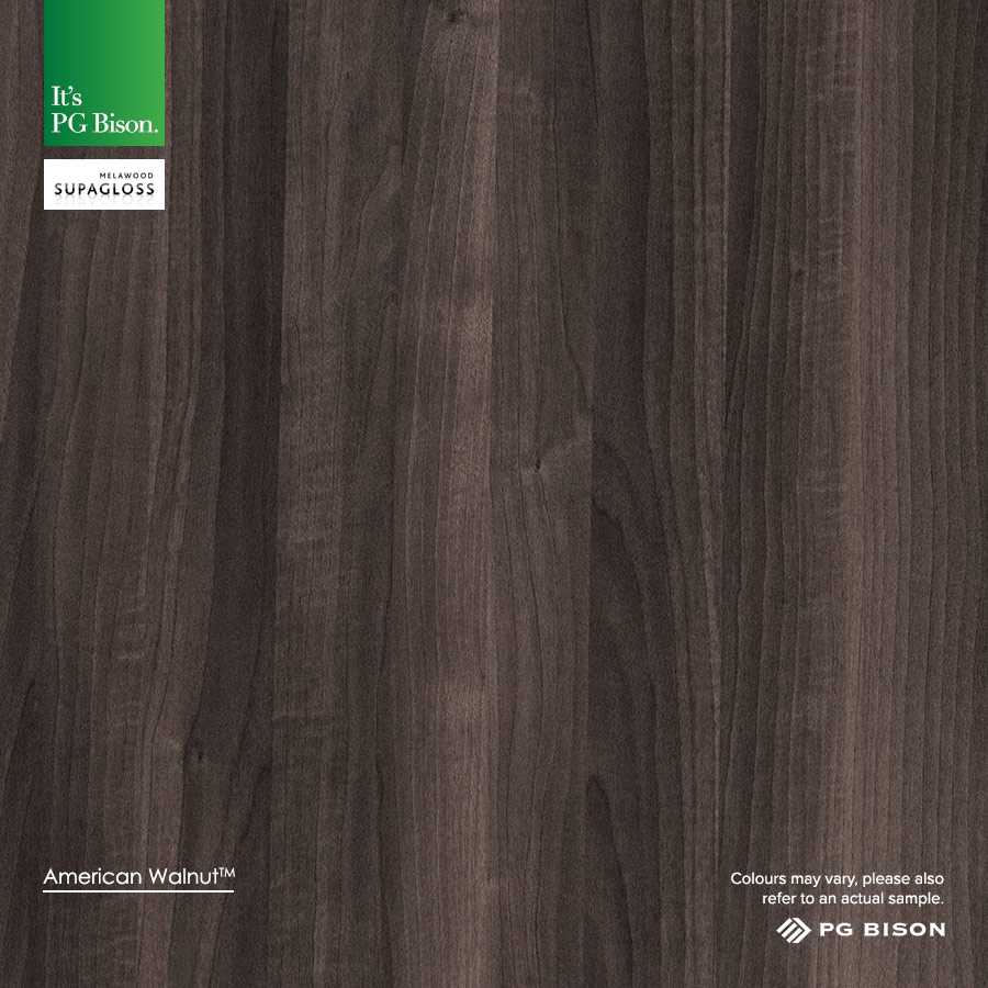 Gloss Woodgrain(Thickness:18mm,Dimension:per sq mtr,Colour:American Walnut)
