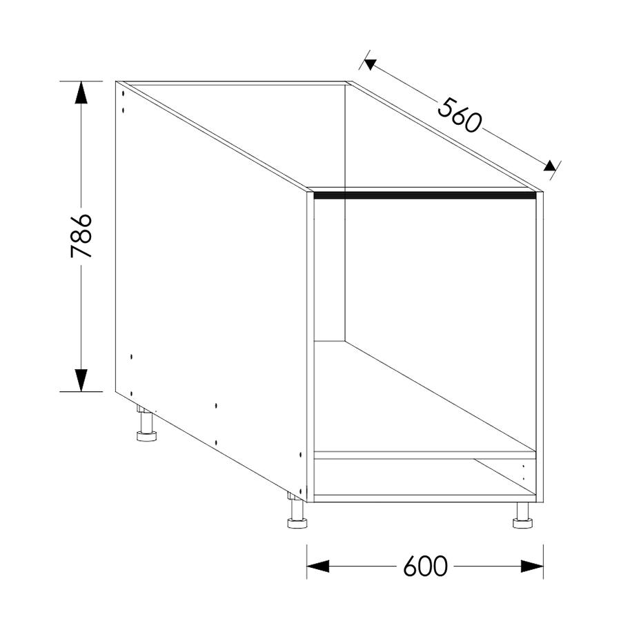 Edgline QuickLOC Kitchen Base Oven Unit 600 mm White in Kenya