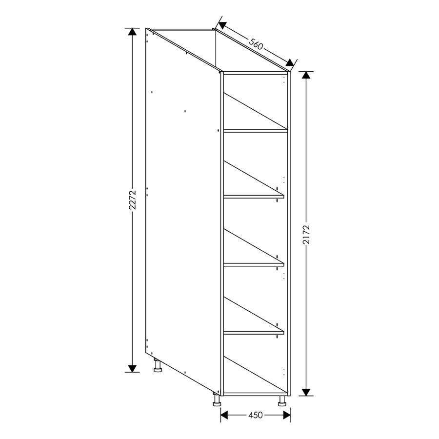 Edgline ScrewLOC Kitchen Tall Unit 450mm White in Kenya