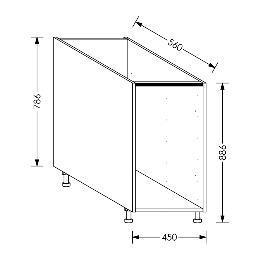 Edgline QuickLOC Kitchen Drawer Base Unit 450 mm White in Kenya