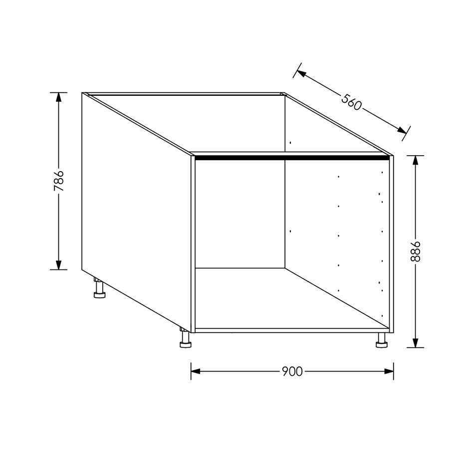 Edgline QuickLOC Kitchen Drawer Base Unit 900 mm White in Kenya
