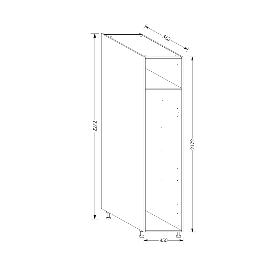 Edgline QuickLOC Kitchen Tall Drawer Unit 450 mm White in Kenya
