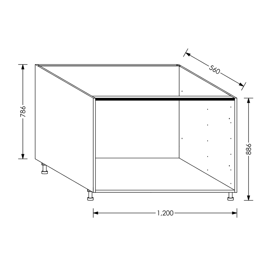 Edgline QuickLOC Kitchen Drawer Bse Unit Antaro/Legra 1200 mm White in Kenya