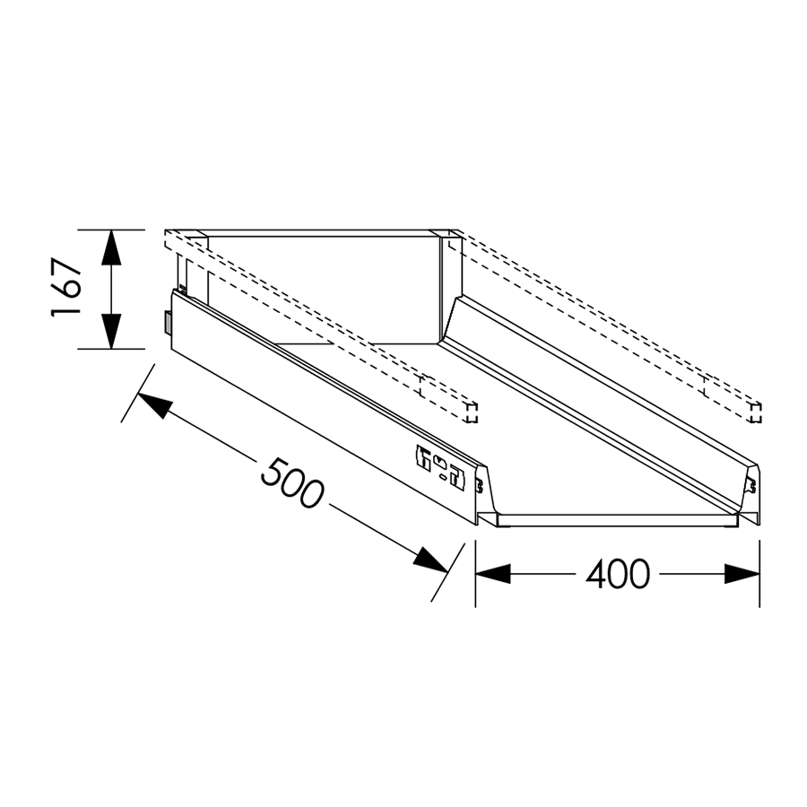 QuickLOC Blum Antaro Draw Box Height 2 for Base Unit 450 mm in Kenya