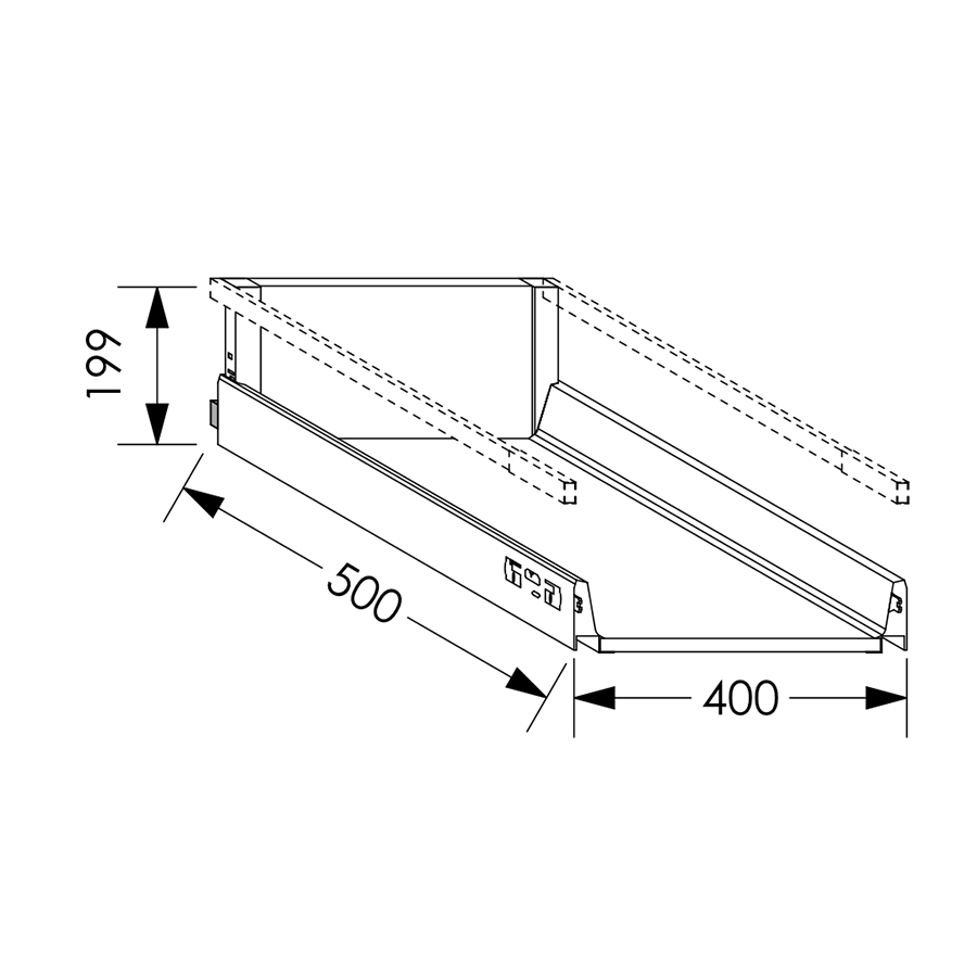 QuickLOC Blum Antaro Draw Box Height 3 for Base Unit 450 mm in Kenya