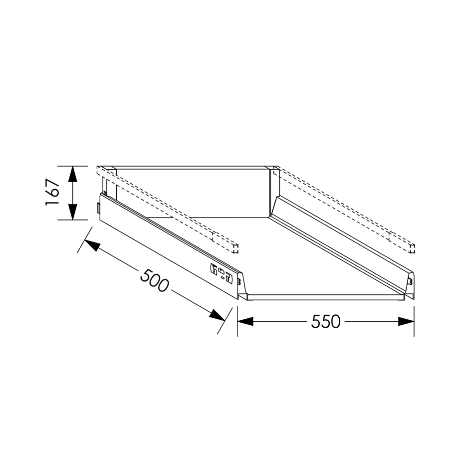 QuickLOC Blum Antaro Draw Box Height 2 for Base Unit 600 mm in Kenya
