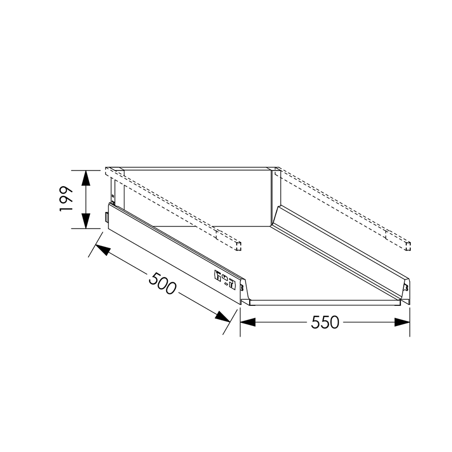 QuickLOC Blum Antaro Draw Box Height 3 for Base Unit 600 mm in Kenya