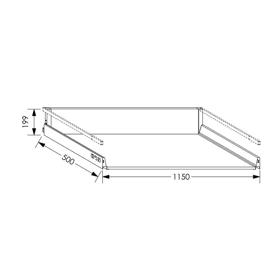 QuickLOC Blum Antaro Draw Box Height 3 for Base Unit 1200 mm in Kenya
