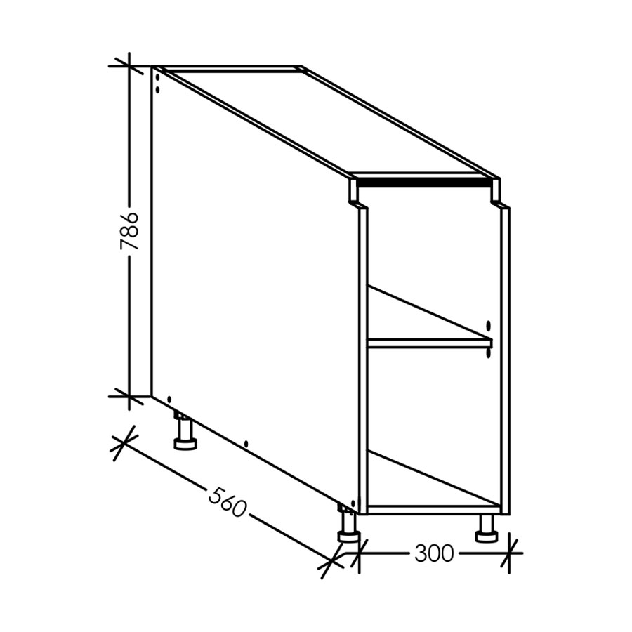 Aluline ScrewLOC Kitchen Base Unit 300 mm white in Kenya