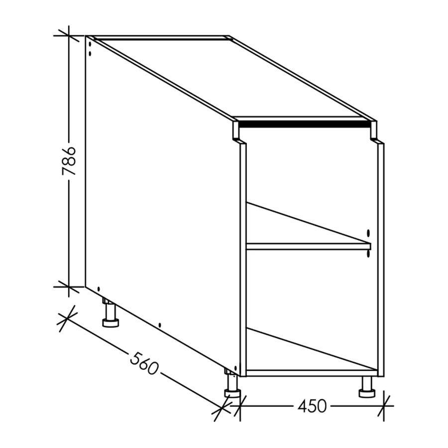 Aluline ScrewLOC Kitchen Base Unit 450 mm White in Kenya