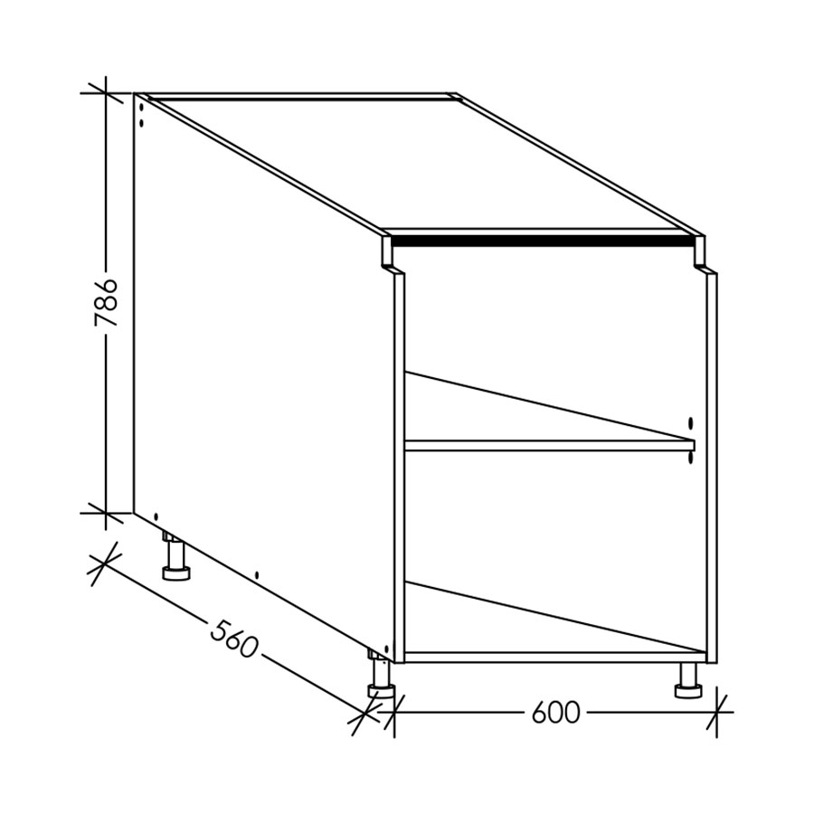 Aluline ScrewLOC Kitchen Base Unit 600 mm White in Kenya