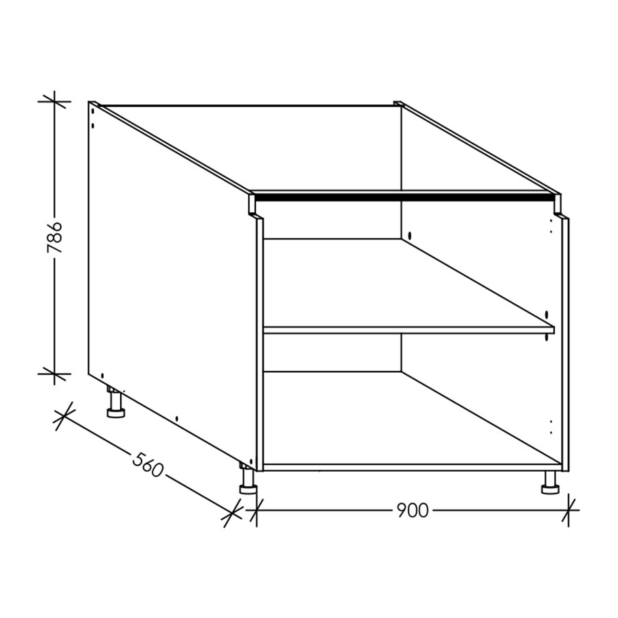 Aluline ScrewLOC Kitchen Base Unit 900 mm White in Kenya