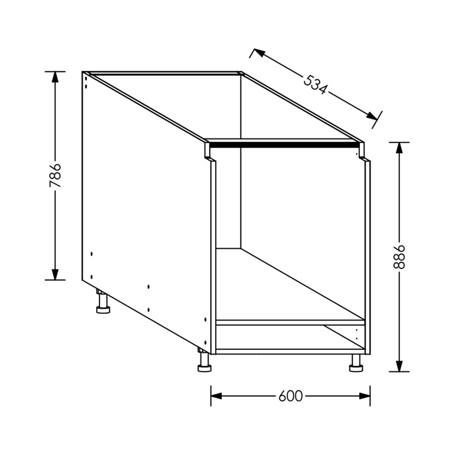 Aluline ScrewLOC Kitchen Base Oven Unit 600 mm White in Kenya