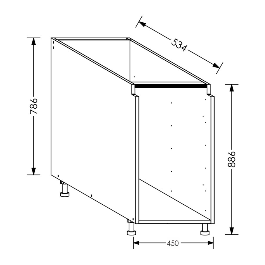 Aluline ScrewLOC Kitchen Drawer Base Unit 450 White in Kenya