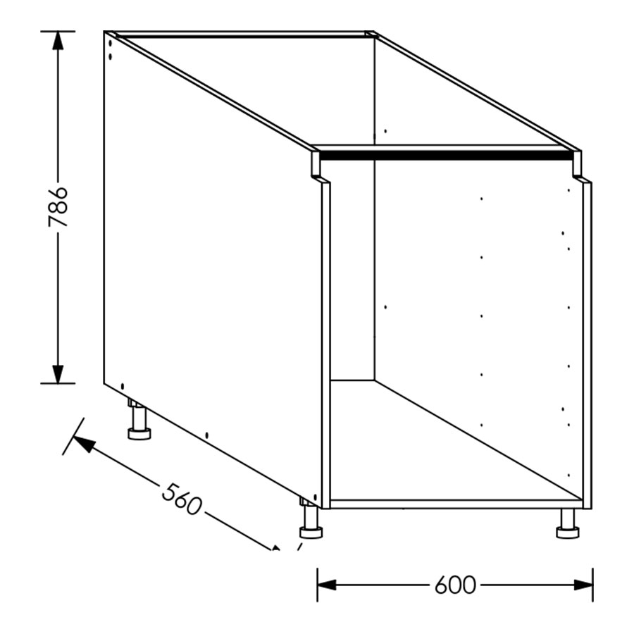 Aluline ScrewLOC Kitchen Drawer Base Unit 600 White in Kenya