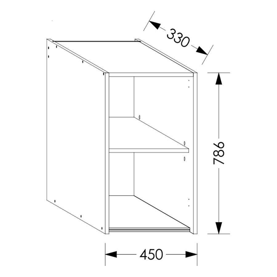 Aluline ScrewLOC Kitchen Wall Unit 450 mm white in Kenya