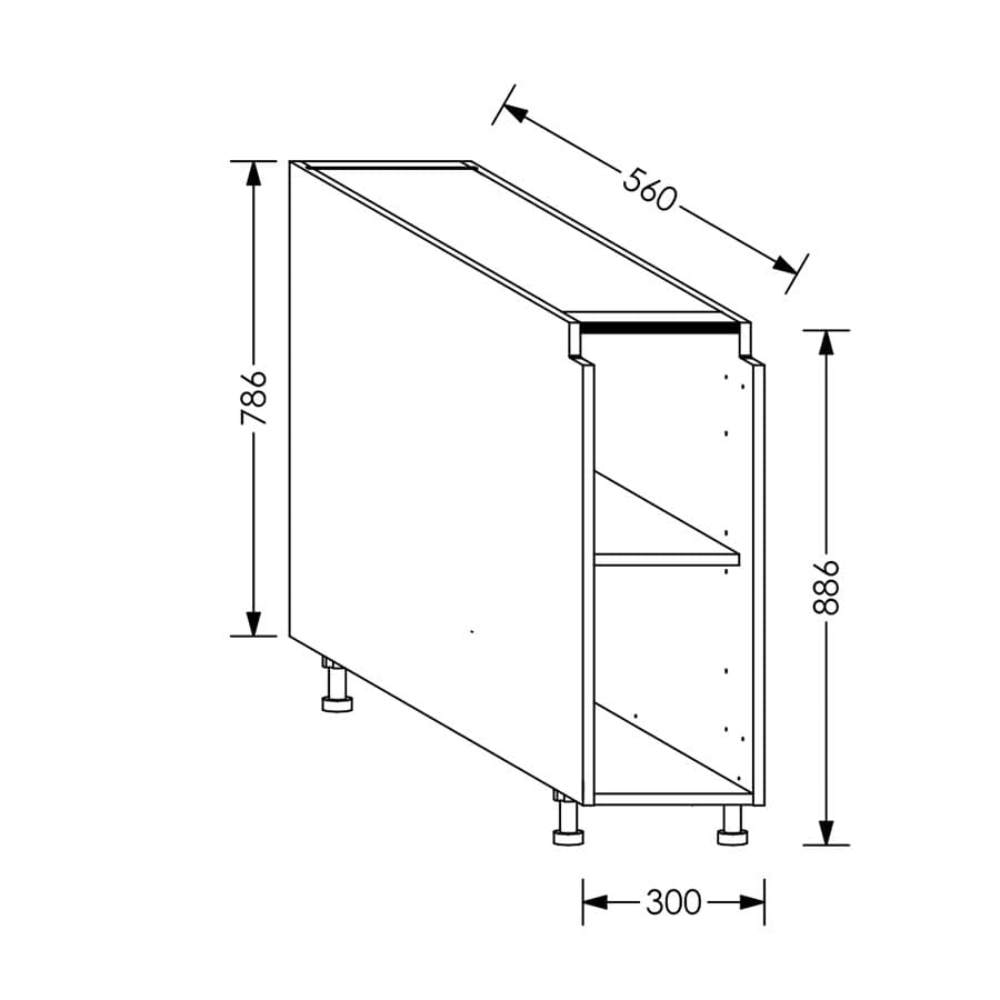 Aluline QuickLOC Kitchen Base Unit 300 mm white in Kenya