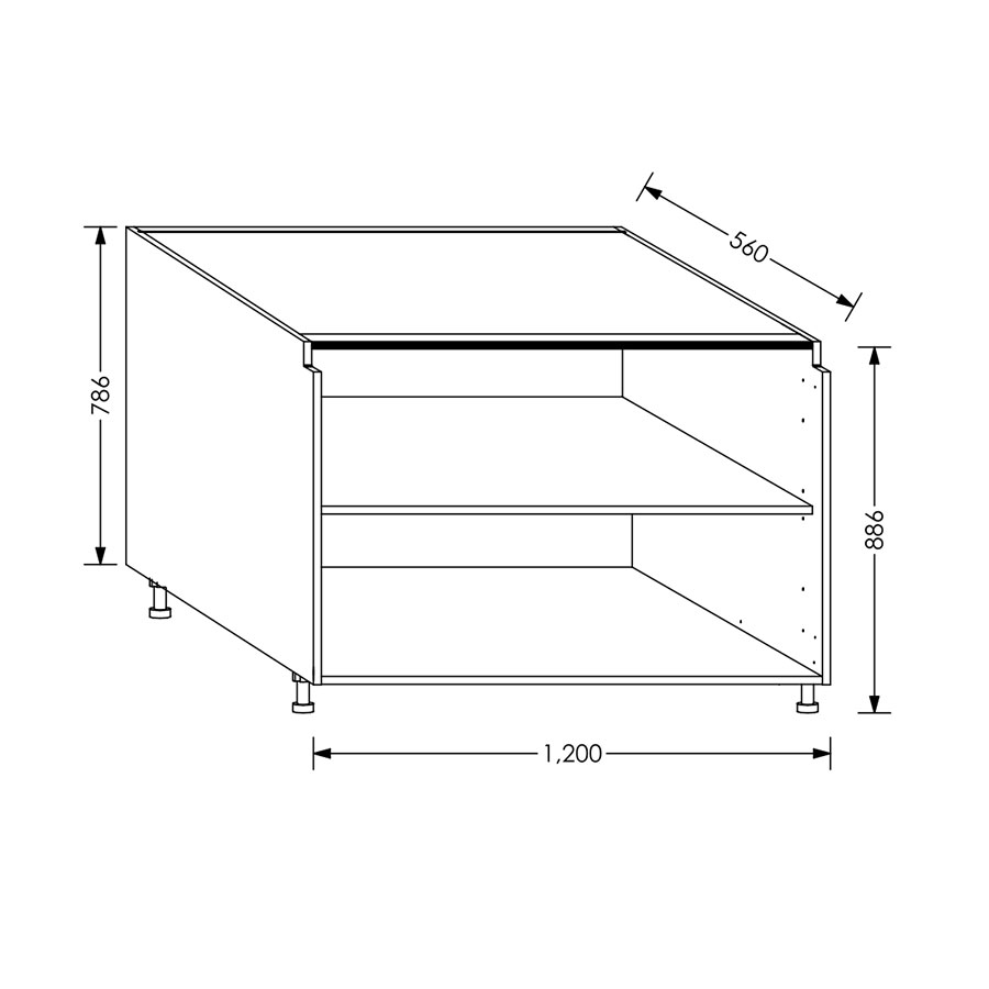 Aluline QuickLOC Kitchen Base Unit 1200 mm White in Kenya