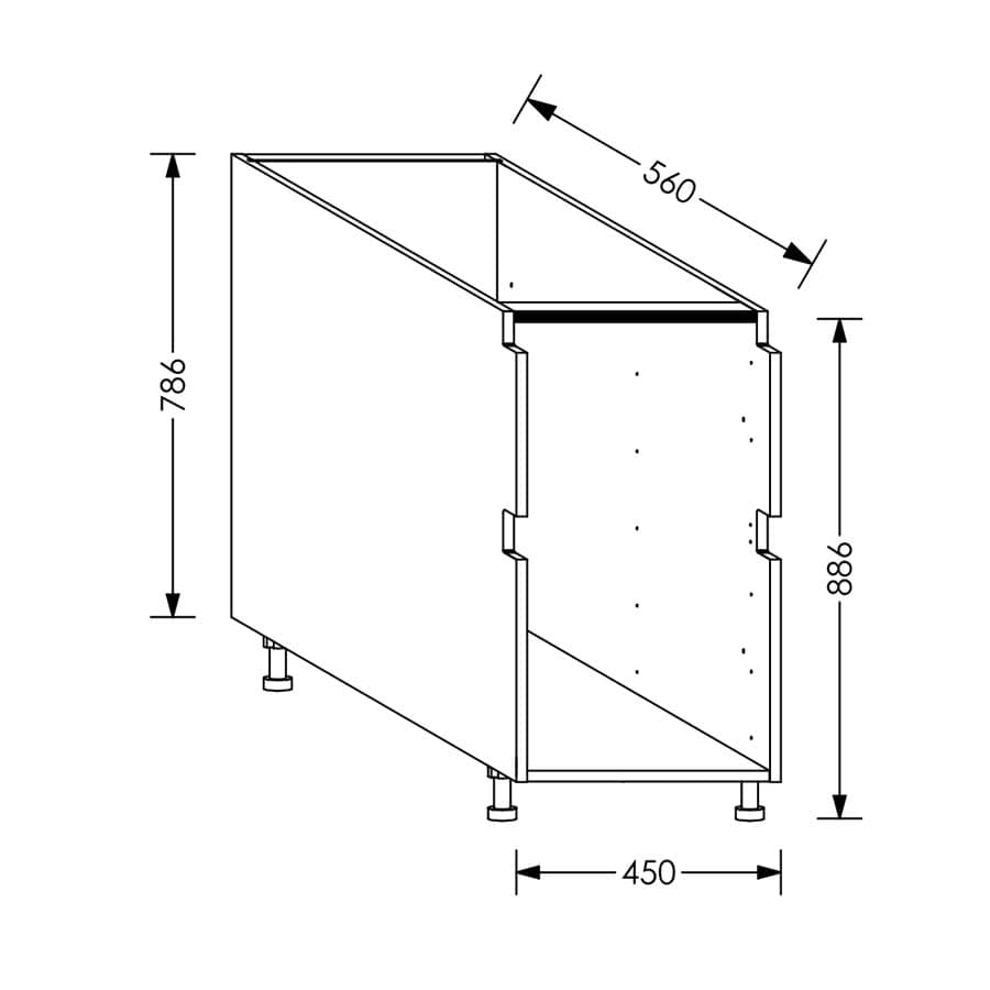 Aluline QuickLOC Kitchen Drawer Base Unit 450 mm White in Kenya
