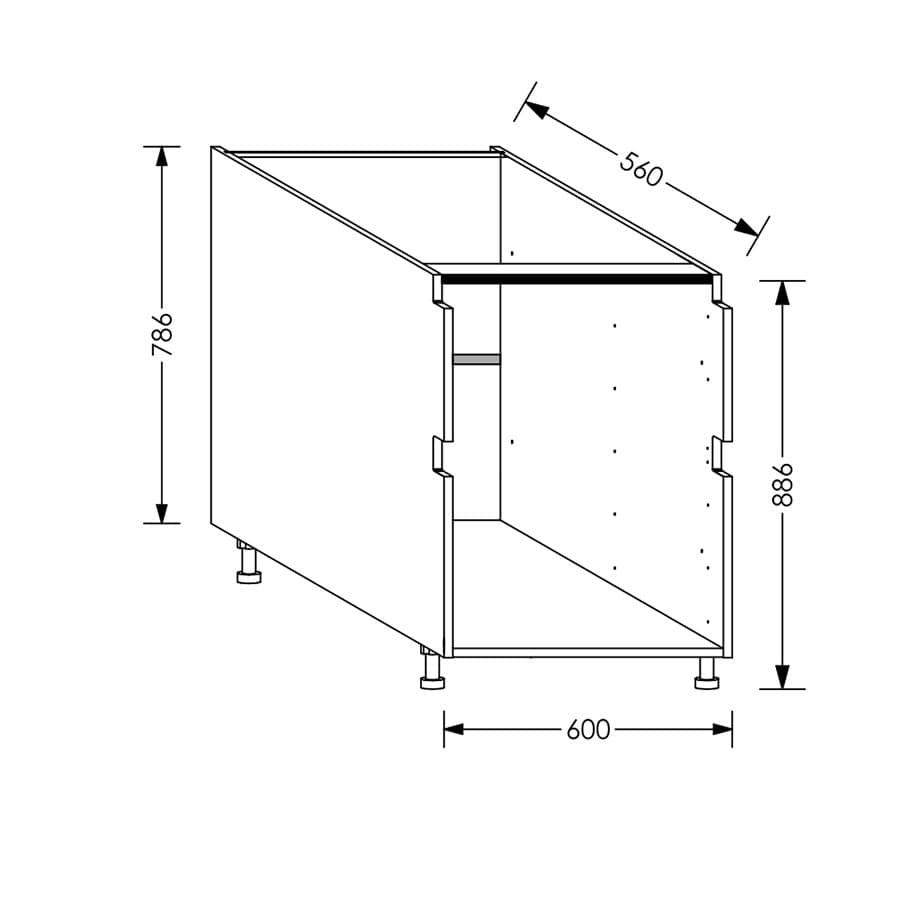 Aluline QuickLOC Kitchen Drawer Base Unit 600 mm White in Kenya