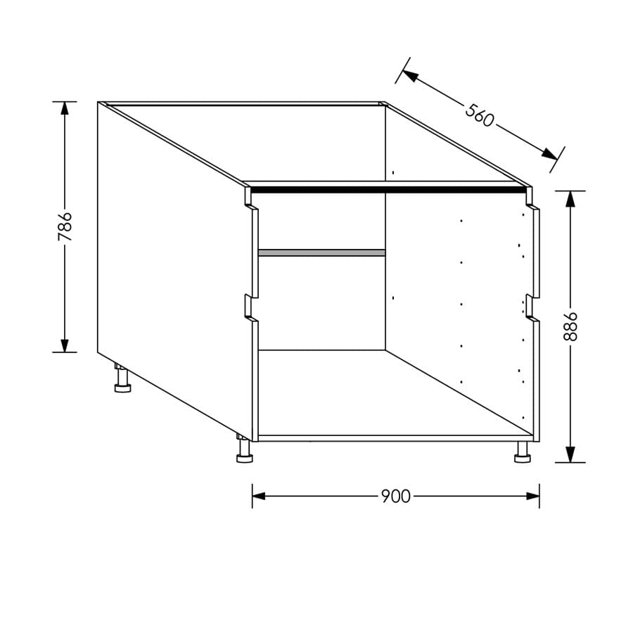 Aluline QuickLOC Kitchen Drawer Base Unit 900 mm White in Kenya