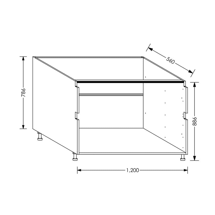 Aluline QuickLOC Kitchen  Drawer Base Unit Antaro/Legra 1200 mm White in Kenya