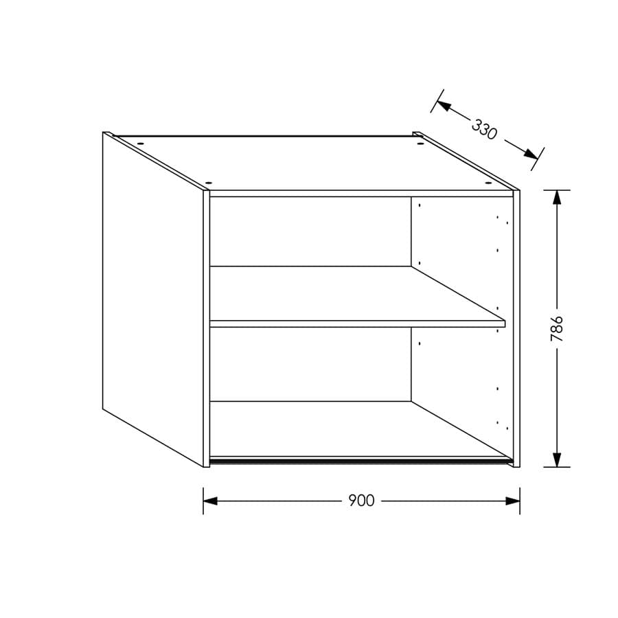 Aluline QuickLOC Kitchen Wall Unit 900 mm White in Kenya