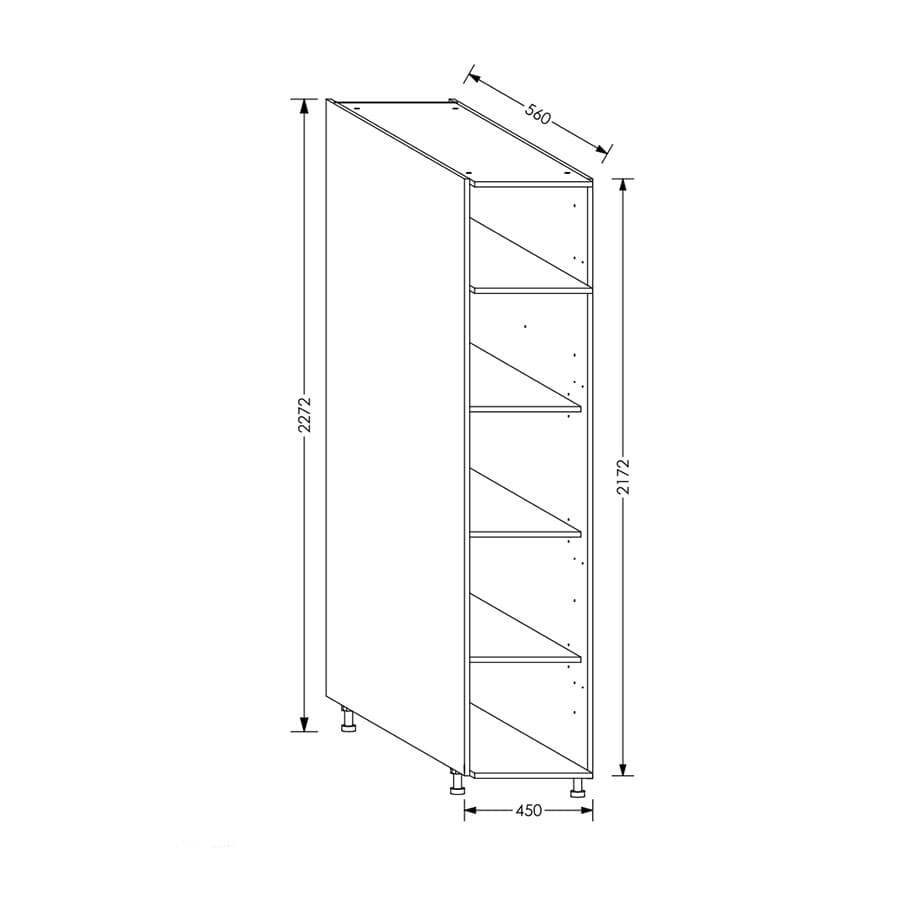 Aluline QuickLOC Kitchen Tall Unit 450 mm White in Kenya