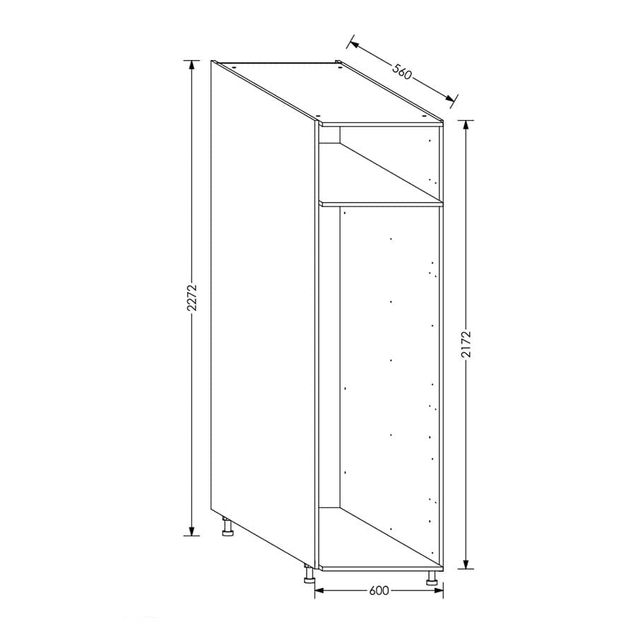 Aluline QuickLOC Kitchen Tall Drawer Unit 600 mm White in Kenya