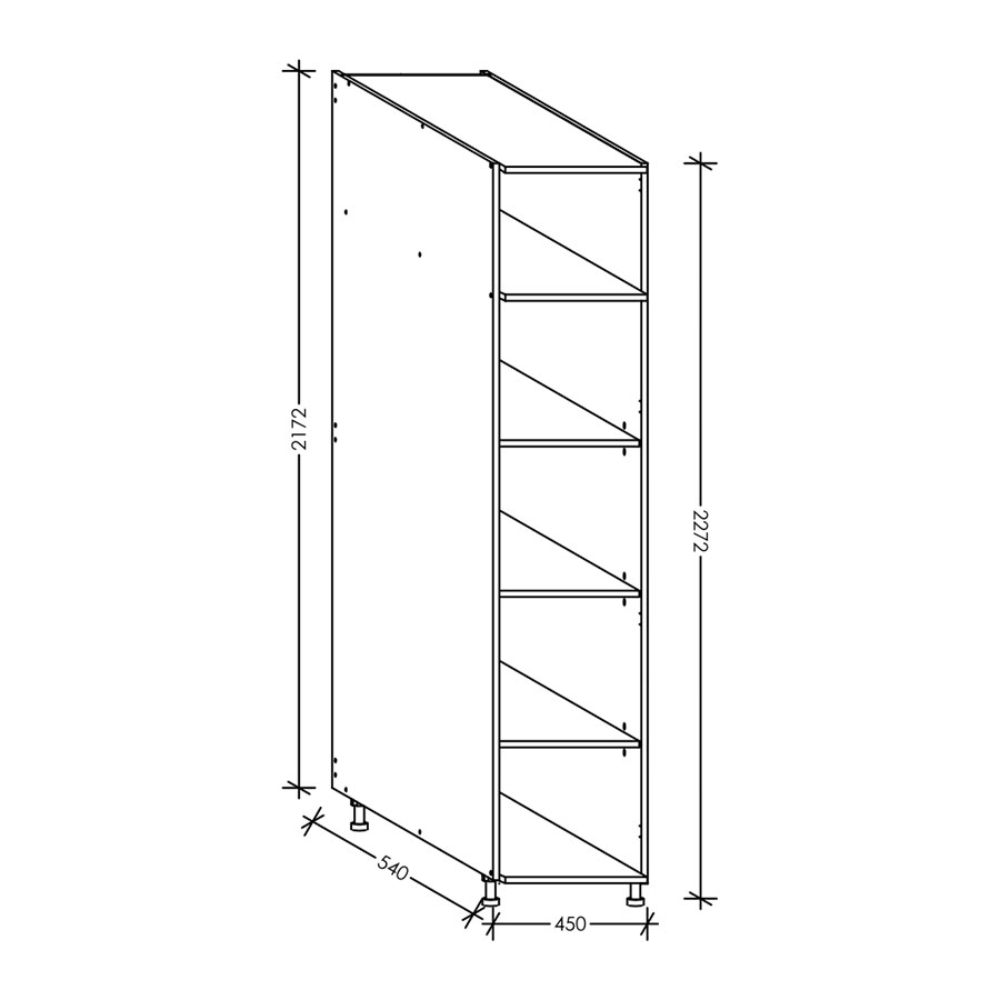 Aluline ScrewLOC Kitchen Tall Unit 450 mm White in Kenya