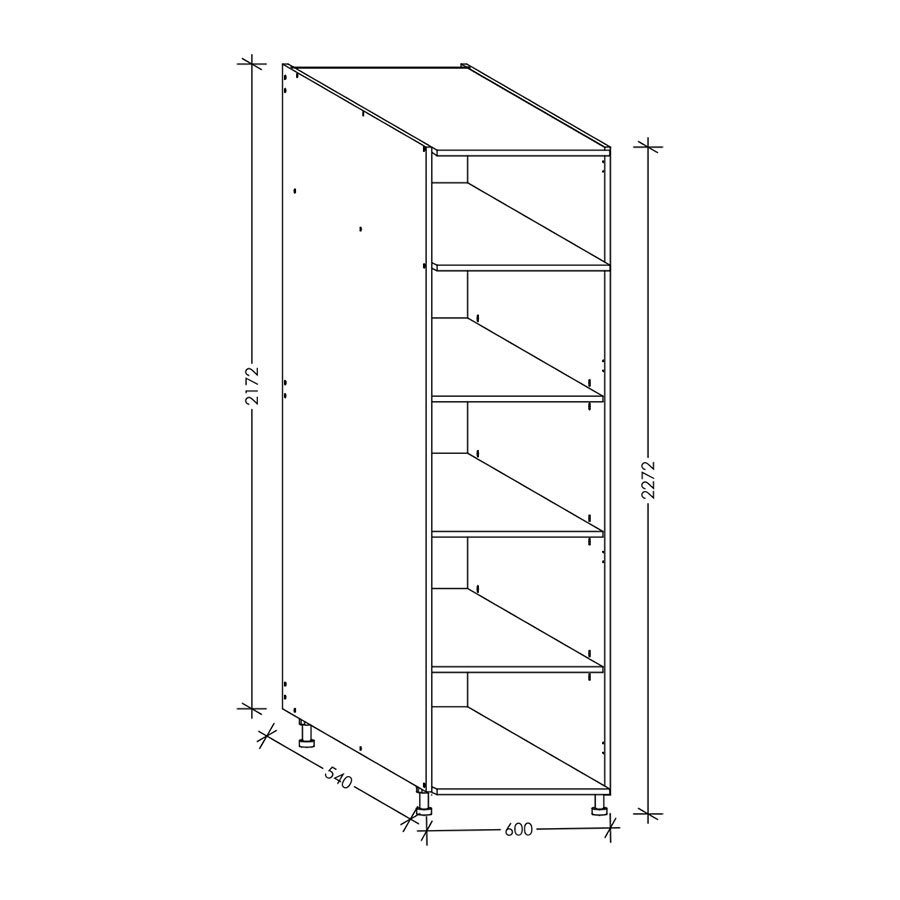 Aluline ScrewLOC Kitchen Tall Unit 600 mm White in Kenya