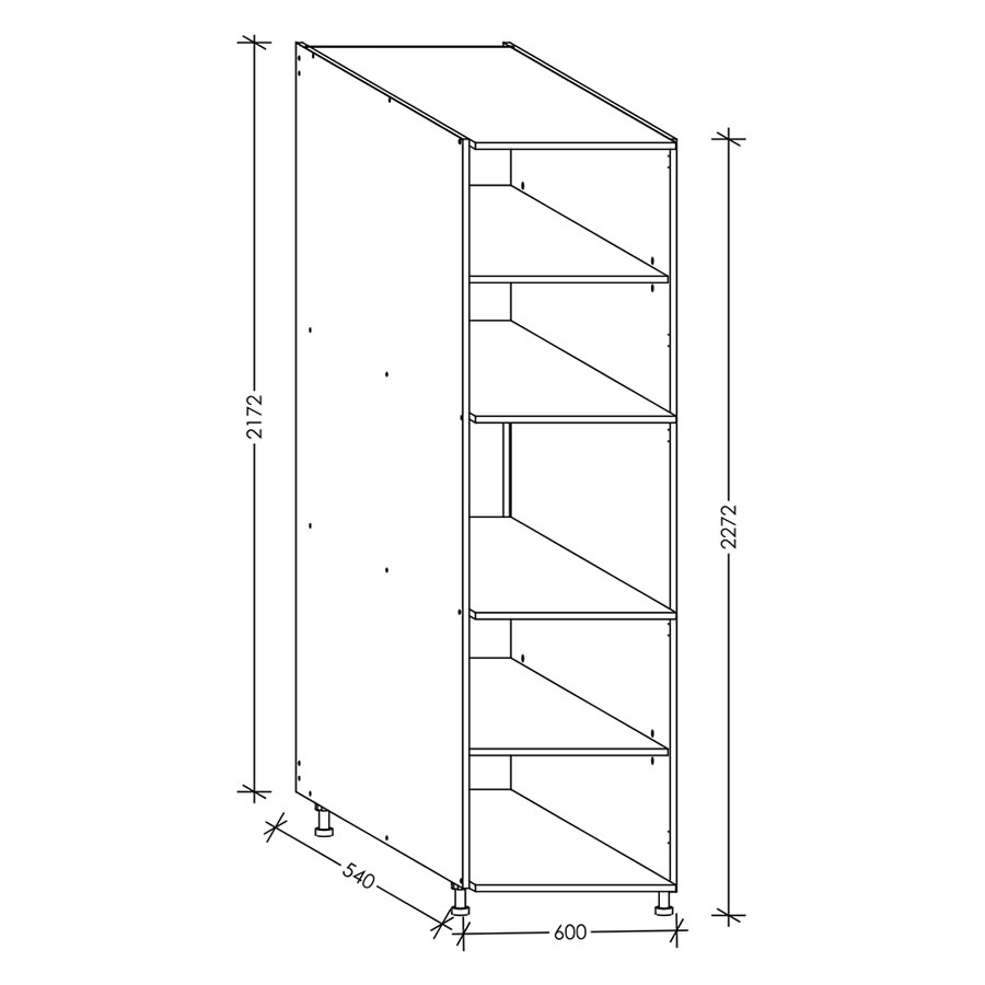 Aluline ScrewLOC Kitchen Tall Unit Micro 600 mm White in Kenya