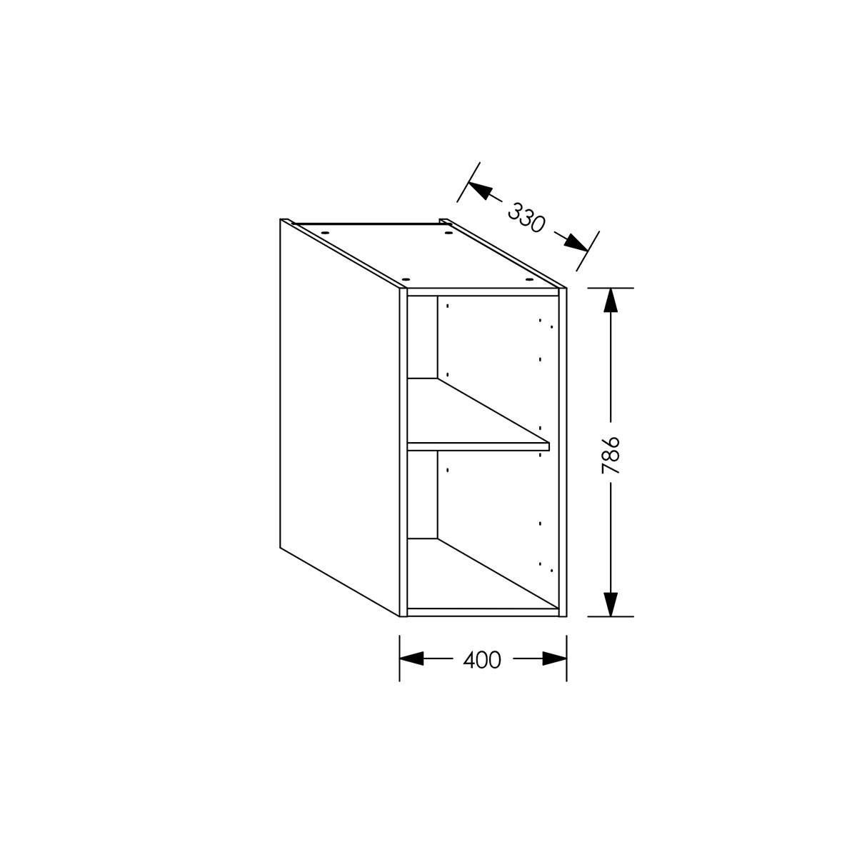 Edgline QuickLOC Kitchen Wall Unit 400 mm White in Kenya