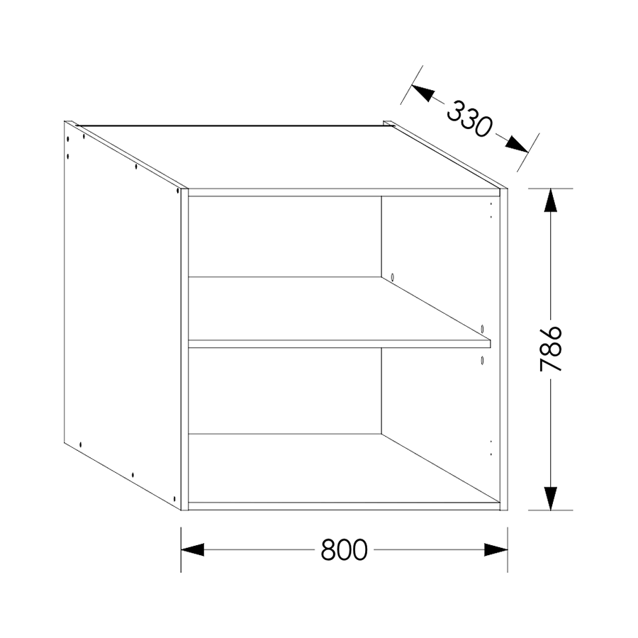 Edgline QuickLOC Kitchen Wall Unit 800 mm White in Kenya
