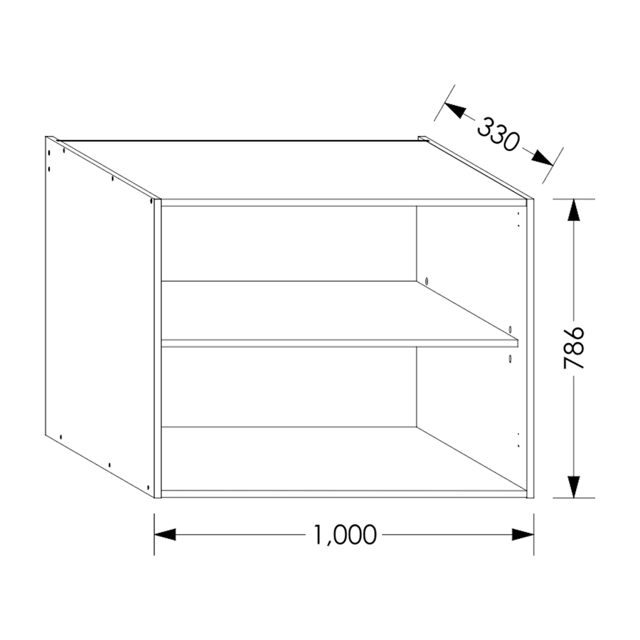 Edgline QuickLOC Kitchen Wall Unit 1000 mm White in Kenya
