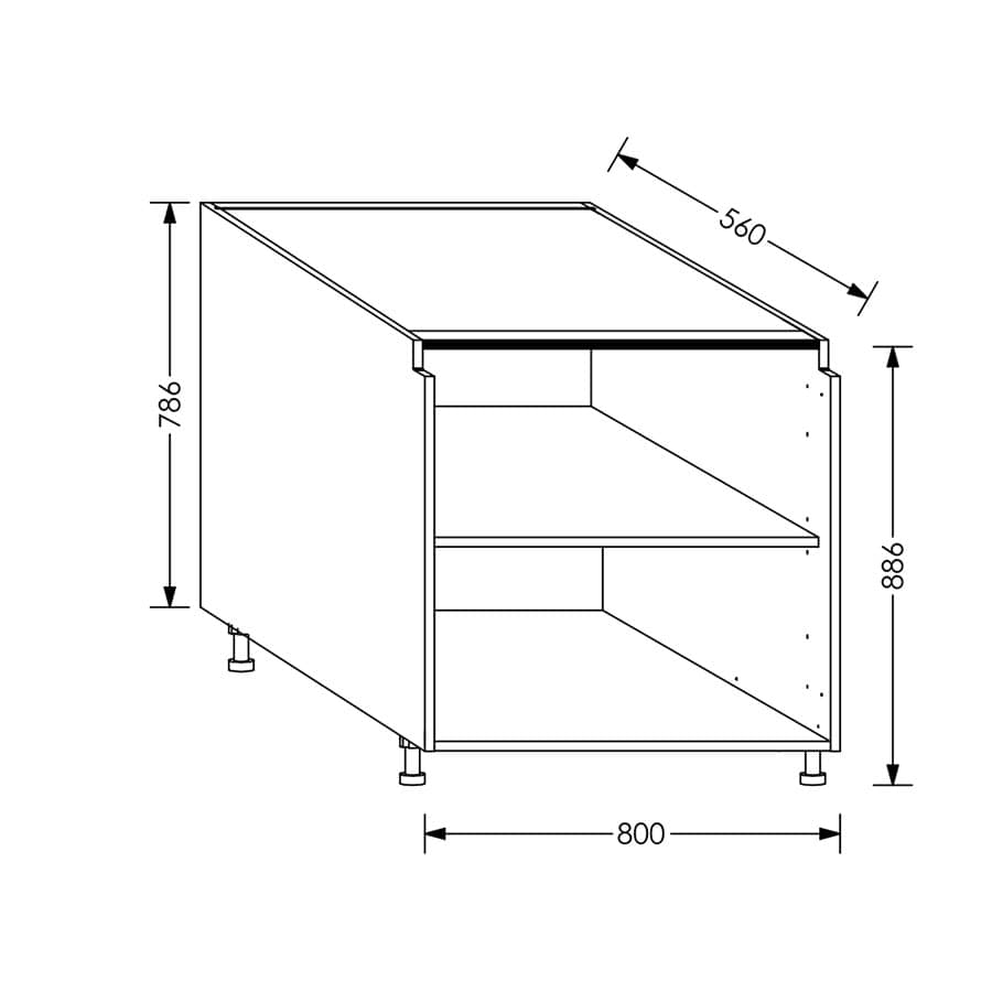 Aluline QuickLOC Kitchen Base Unit 800 mm White in Kenya