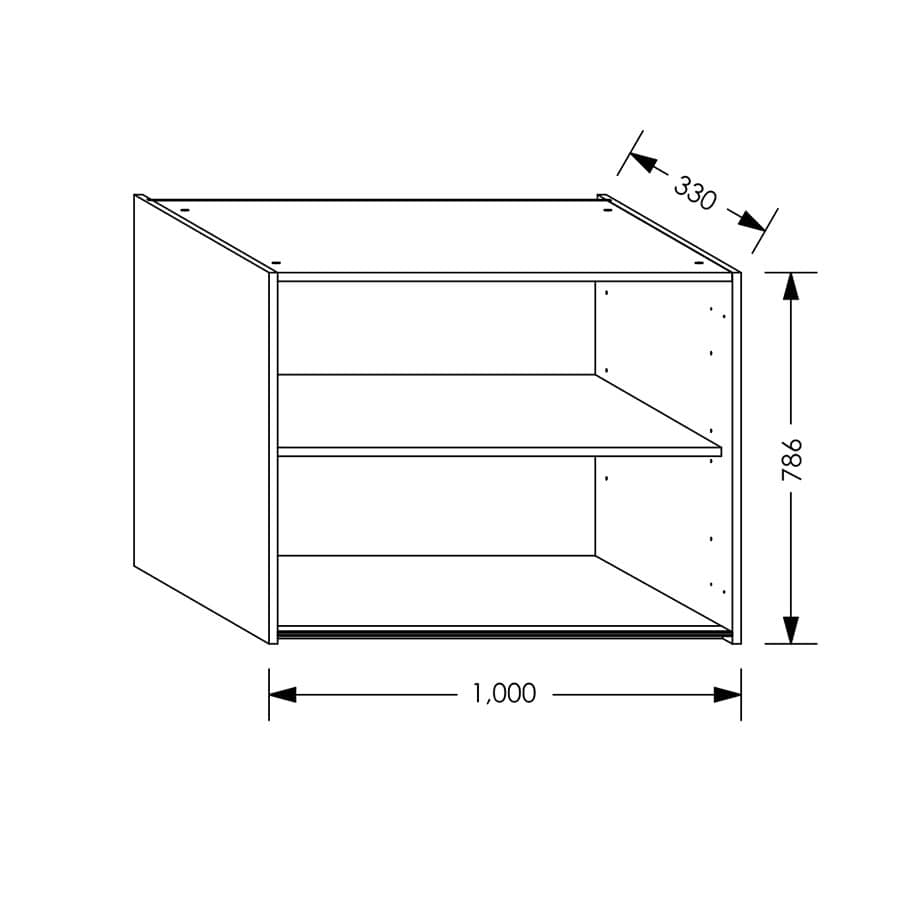 Aluline QuickLOC Kitchen  Wall Unit 1000 mm White in Kenya