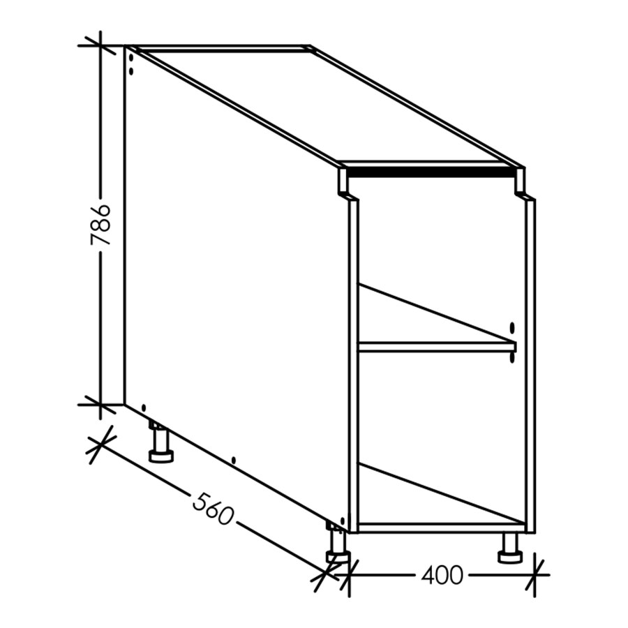 Aluline ScrewLOC Kitchen Base Unit 400 mm white in Kenya