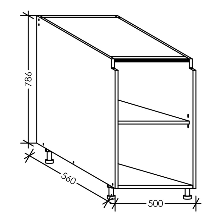Aluline ScrewLOC Kitchen Base Unit 500 mm White in Kenya