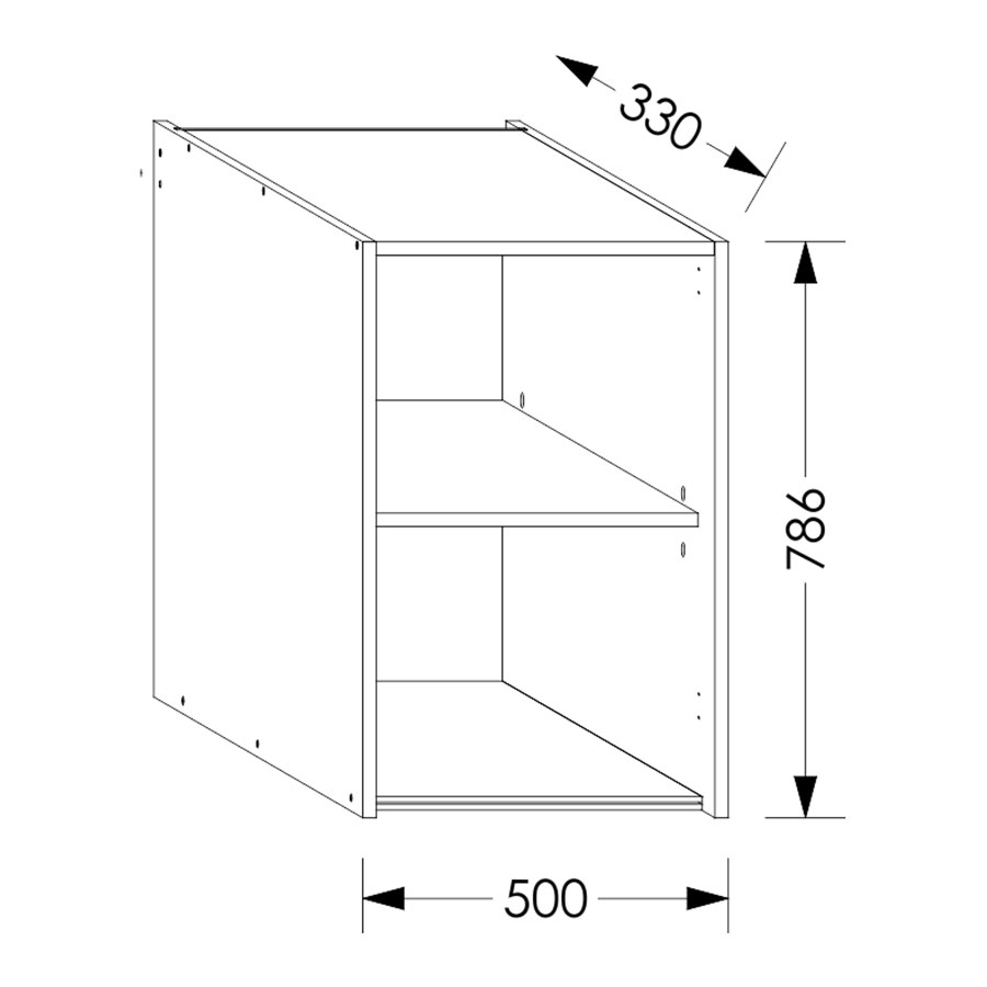 Aluline ScrewLOC Kitchen Wall Unit 500 mm white in Kenya