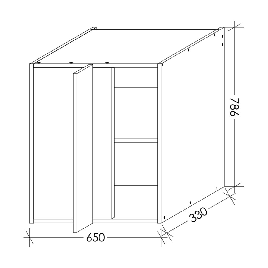 Edgline ScrewLOC Kitchen Wall Corner Unit LH 650 mm White in Kenya