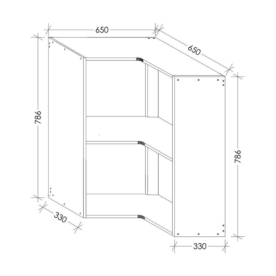 Edgline ScrewLOC Kitchen Wall Corner Unit L-shaped 650 mm White in Kenya