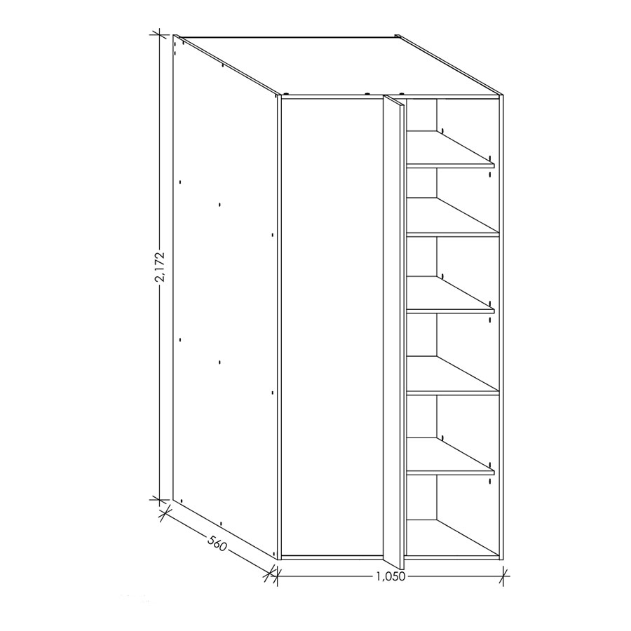 Edgline ScrewLOC Kitchen Tall Unit Corner  LH 1050mm  White in Kenya