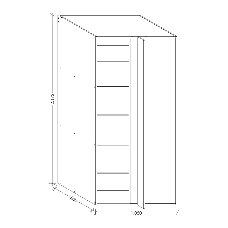 Edgline ScrewLOC Kitchen Tall Unit Corner  RH 1050mm  White in Kenya