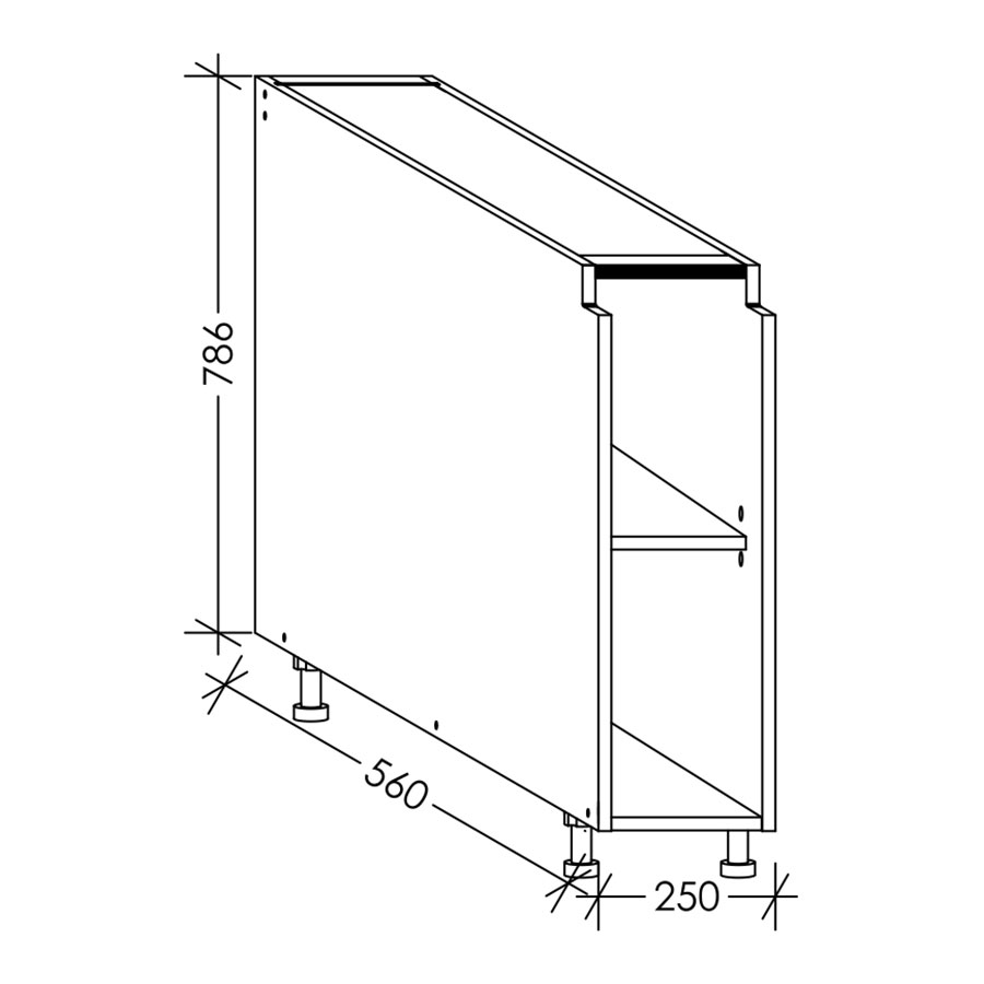 Aluline ScrewLOC Kitchen Base Unit 250 mm white in Kenya