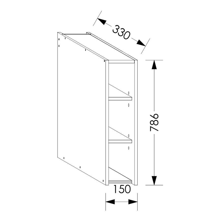 Aluline ScrewLOC Kitchen Wall Unit 150 mm White in Kenya