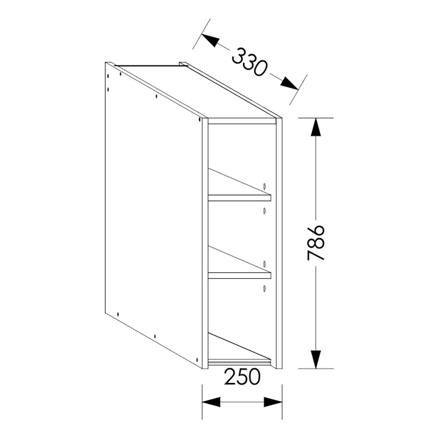 Aluline ScrewLOC Kitchen Wall Unit 250 mm White in Kenya