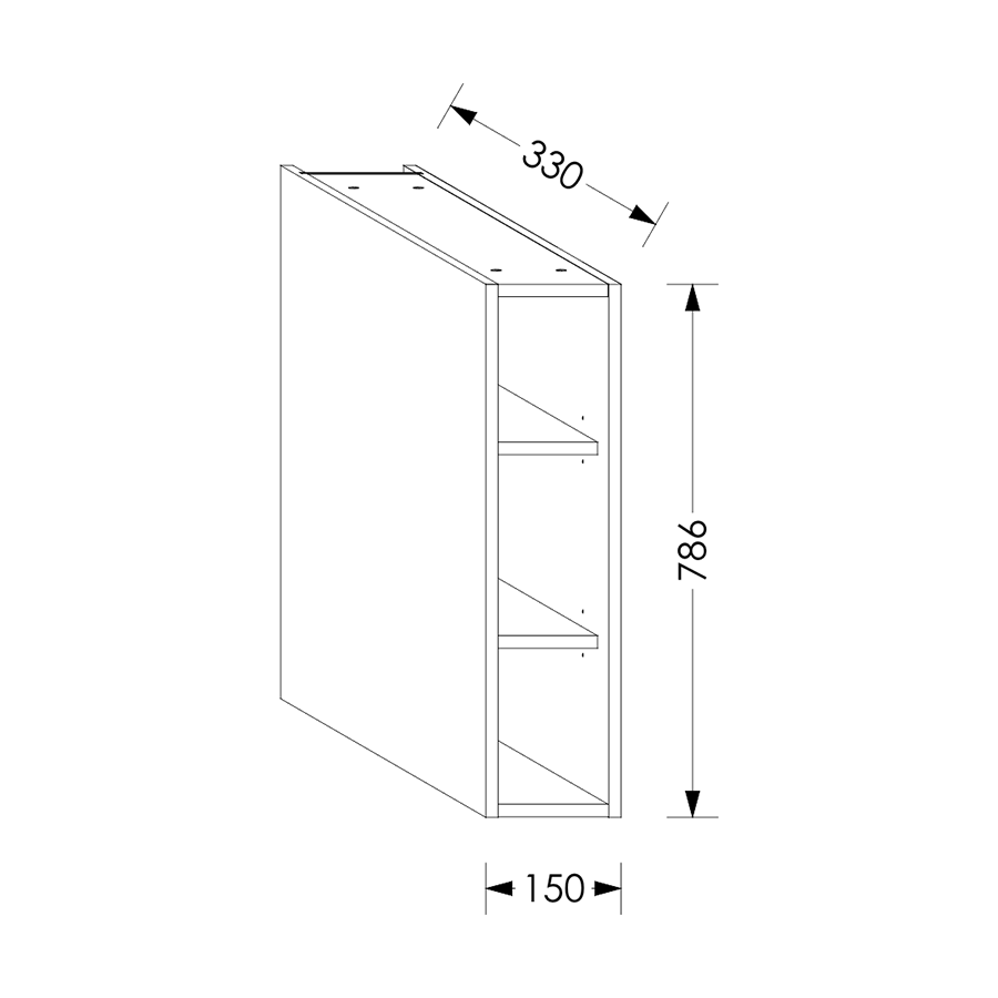 Edgline QuickLOC Kitchen Wall Unit 150 mm White in Kenya