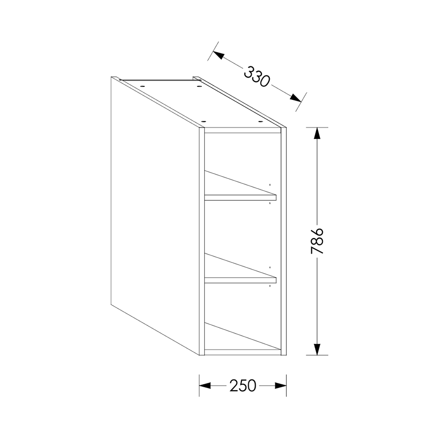 Edgline QuickLOC Kitchen Wall Unit 250 mm White in Kenya