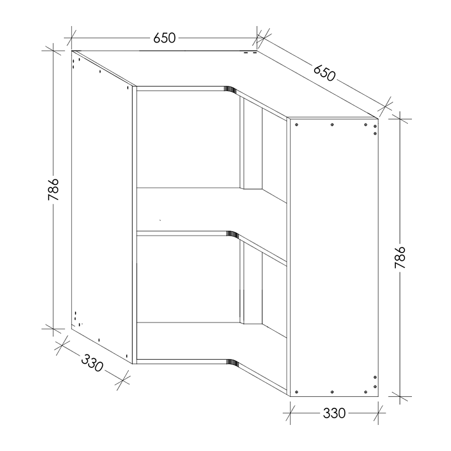 Edgline QuickLOC Kitchen Wall Corner Unit L shaped 650 mm White in Kenya